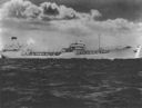 Cimarron, first ship completed for the U.S. Maritime Commission, as she appeared during her trials in February 1939. (Author's collection)