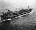 Atascosa (AO-66), the former Esso Columbia II, was the only ship of her class to be taken over by the navy during the tanker shortage of 1942. (National Archives)