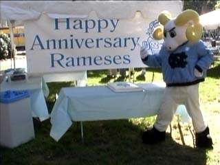 Rameses cutting his cake....