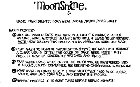 A moonshine recipe